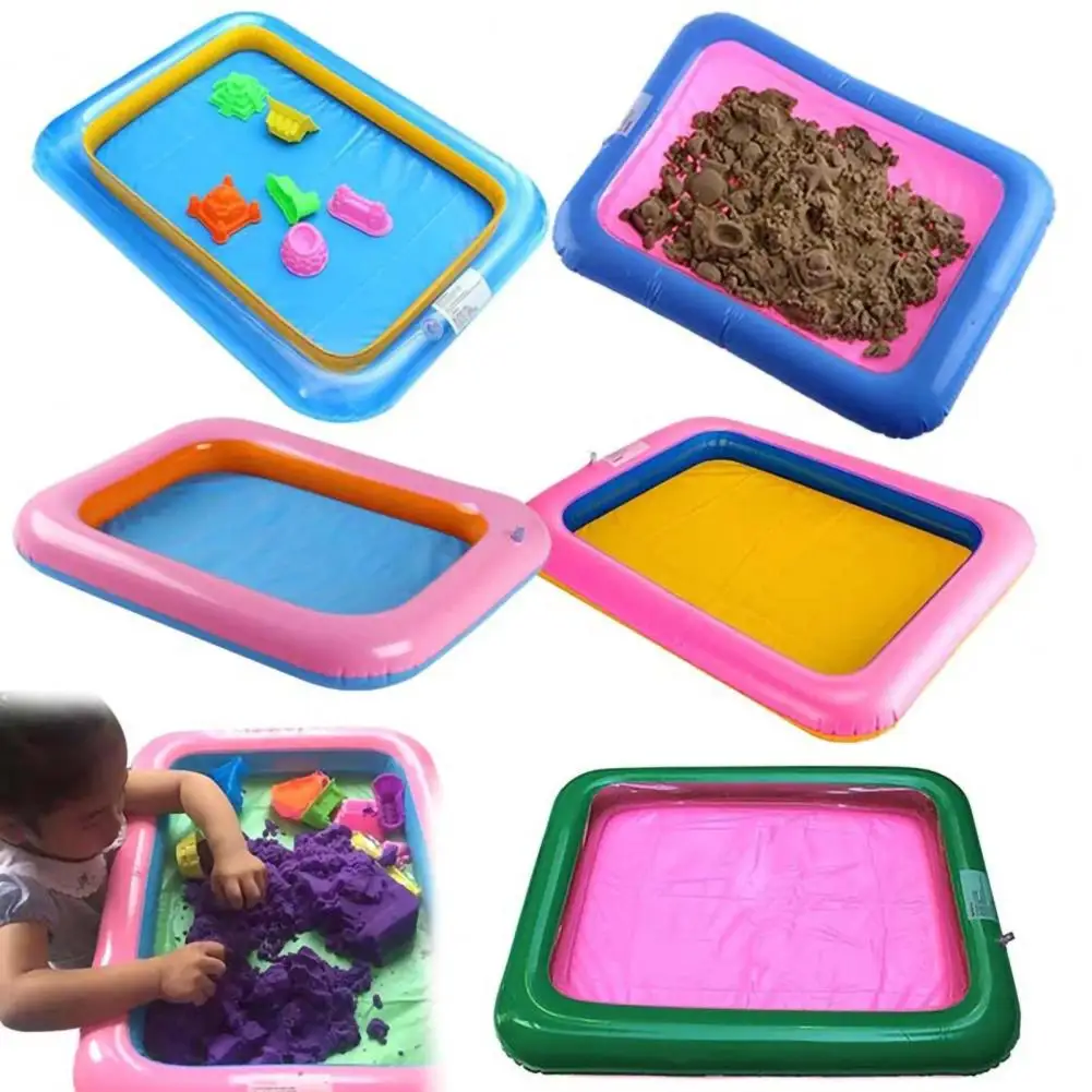

Indoor Multifunction Inflatable Sand Tray Toys for Children Play Sand Modeling Clay Supplies Slime Table Accessories Educational