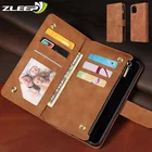 Чехол-книжка с бумажником для iPhone 13 12 Mini 11 Pro, кожаный чехол на молнии для iPhone XS, Max, XR, X, 6, 6s, 7, 8 Plus, Магнитный чехол для телефона