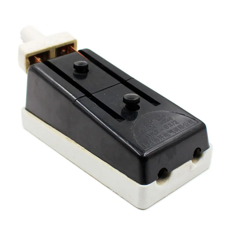 

Black case knife switch 2p63a all copper household old ceramic knife switch hK2
