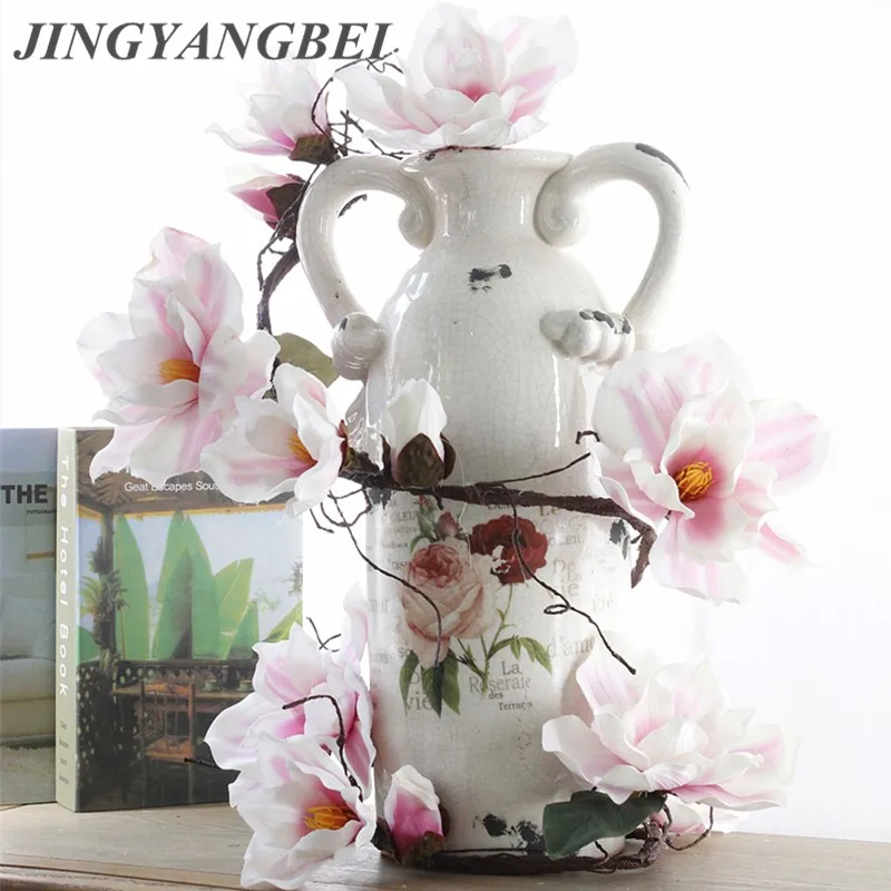 185 см Магнолия Vine шелковые искусственные цветы сделай сам подвесной ротанговый