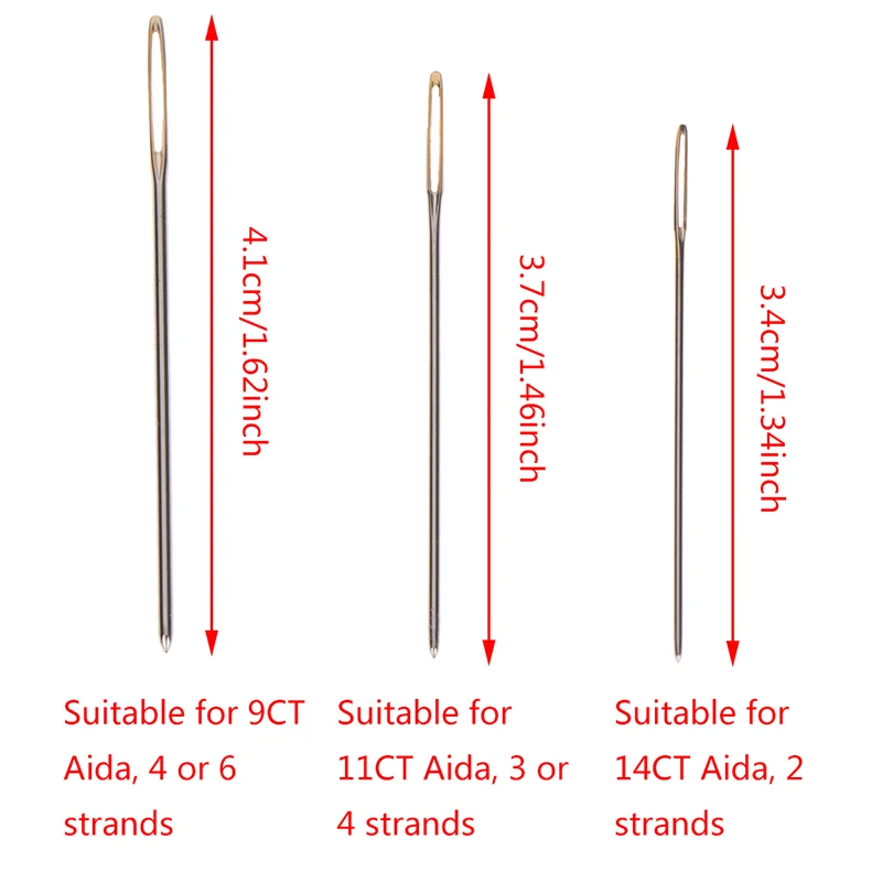 

30pcs Gold Eye Needle Leather Hand Sewing Needles Embroidery Tapestry Home Wool DIY Sewing Needles 3.4/3.7/4.1CM