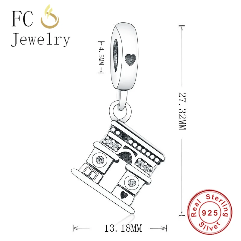 

Fit Original Charm Bracelet 925 Sterling Silver Charms Arc de Triomphe Dangle DIY Berloque 925 Silver Pendant