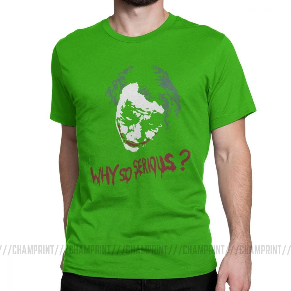 Awesome The Dark Knight Joker Why So Serious футболка отряд самоубийц Мужская футболка Gotham Harajuku футболки уличная одежда с графическим принтом Одежда - Цвет: Зеленый