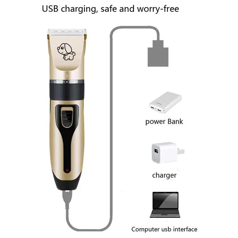 Usb зарядное устройство малошумный триммер для волос домашних животных