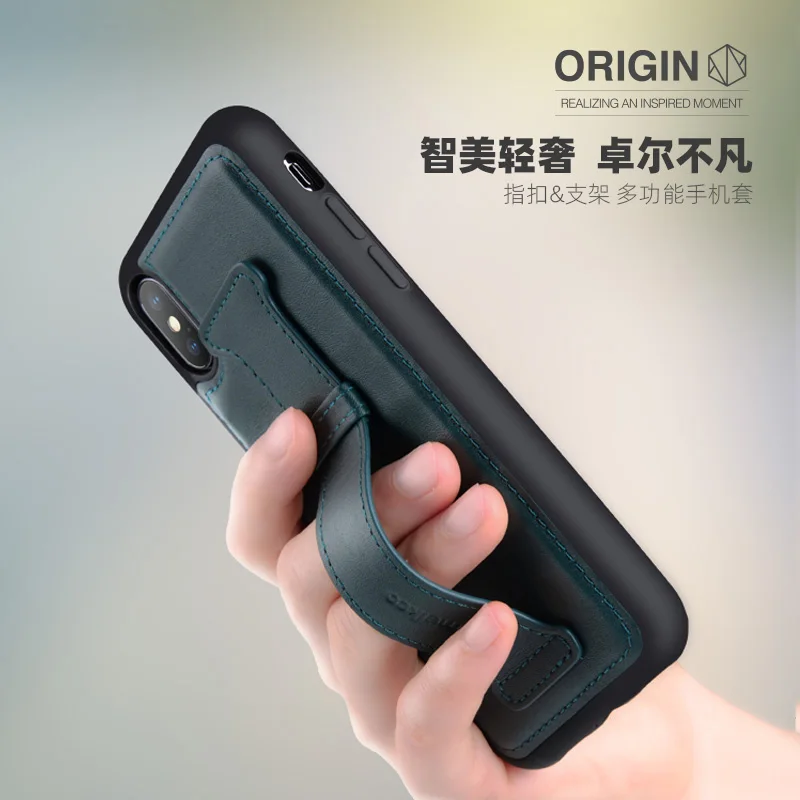 Настоящая Натуральная кожа задняя крышка для iPhone X XS Max 5 8 6 мягкий черный