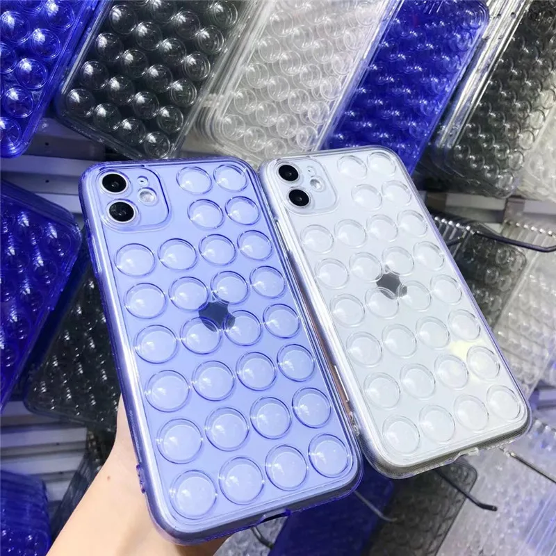 

Fashion 3D Elastic bubble Game TPU Camera Shockproof Phone Case for iPhone 12 11 Pro Max XR Xs 7 8 plus SE Silicone Clear Cover