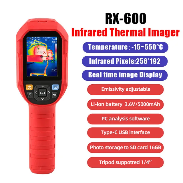 Тепловизор A-BF RX-600 от-15 ° C до 550 c инфракрасная тепловизионная камера в реальном