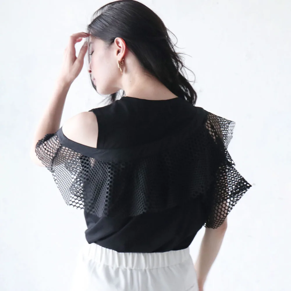 Блузка женская с открытыми плечами милая Асимметричная рубашка в Корейском