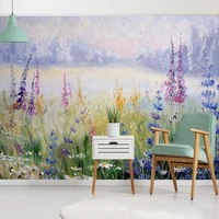 custom photo 3d fresh flower pastoral wall mural paper oil painting restaurant bedroom living room tv background papel de parede