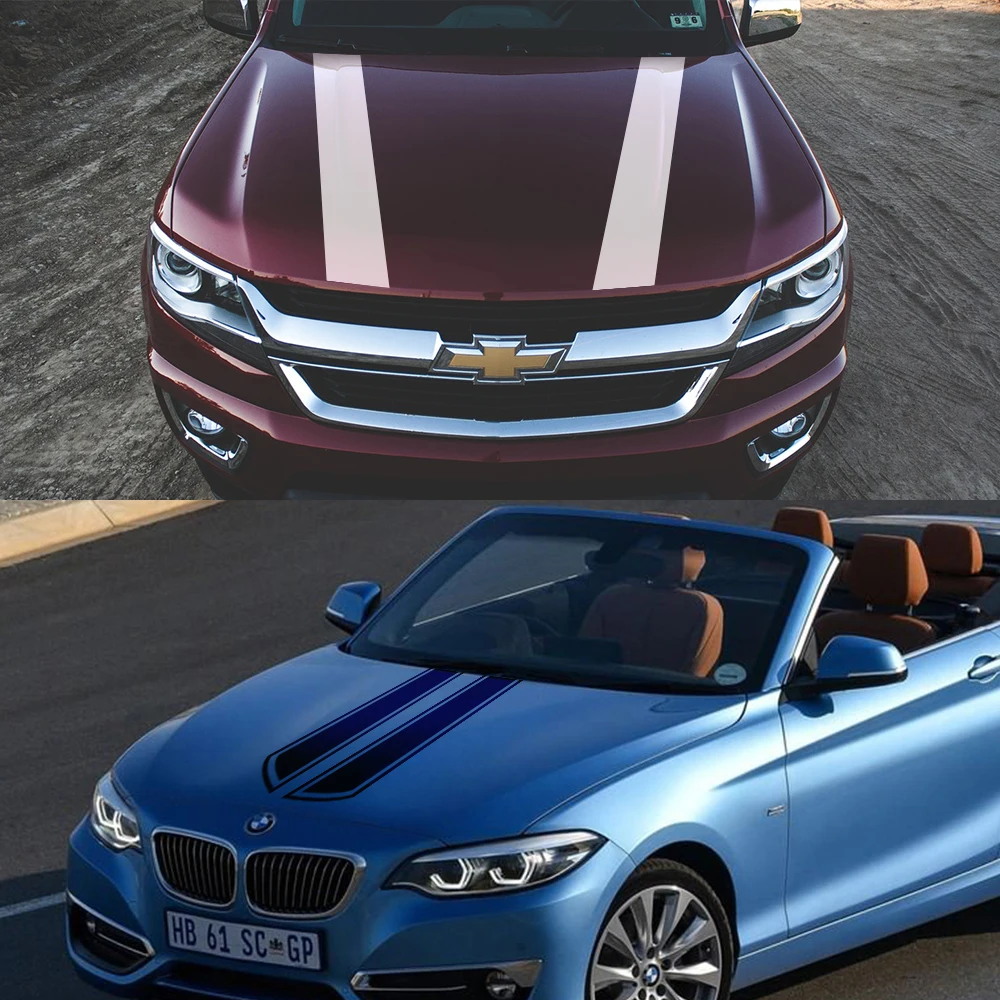 Накладка на капот автомобиля Стикеры длинная полоса Авто Виниловая пленка