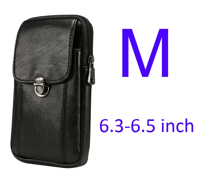 M 5,2-6,5 дюймов Универсальный мобильный телефон Вертикальный флип на молнии кошелек сумка для samsung Xiaomi huawei мобильный телефон Спортивная поясная сумка - Цвет: M