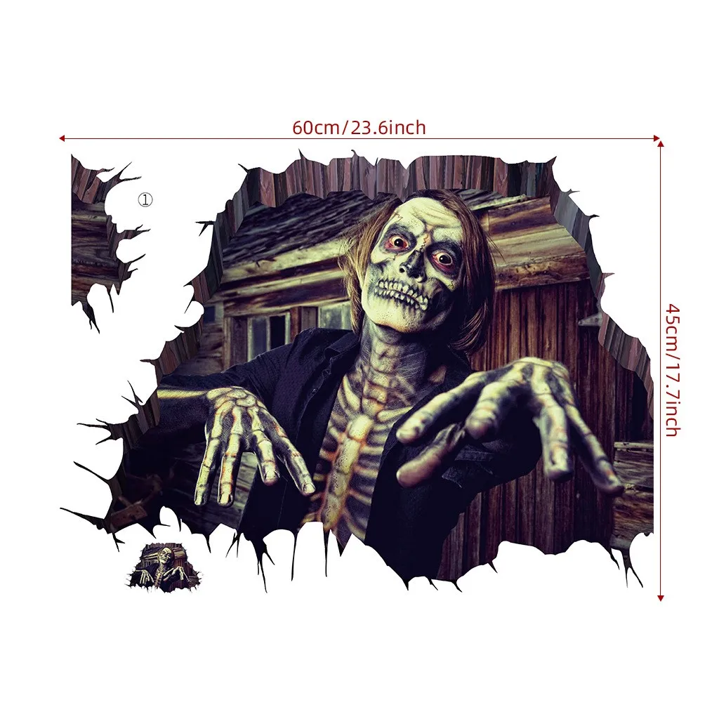 Украшения ужастики для хеллоуина Props 3d Ghost страшная настенная наклейки съемное
