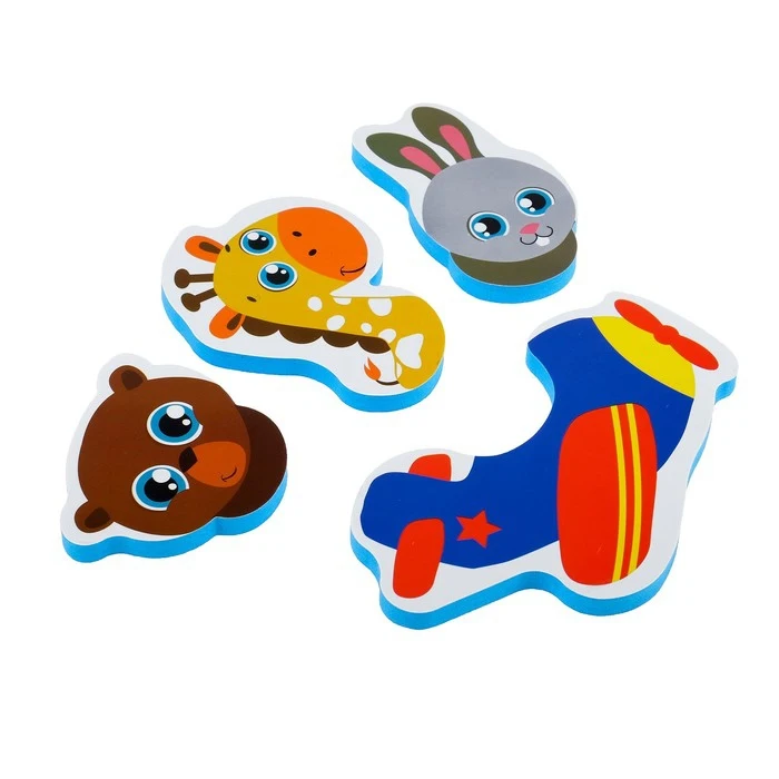 Набор игрушек для ванны Транспорт: пазлы-наклейки из EVA 6 элементов | Игрушки и