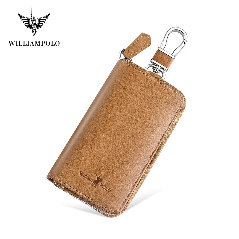 Чехол для ключей WILLIAMPOLO мужской из натуральной кожи многофункциональный