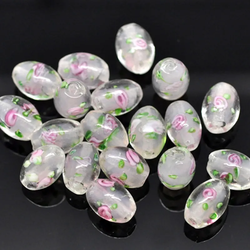 Стеклянный свободный светильник в виде бочки 8 сезонов розовый цветочный узор DIY