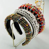 gorgeous rhinestone hair band for women baroque colorful rhine stone hair accessories womens wedding party hair accessories