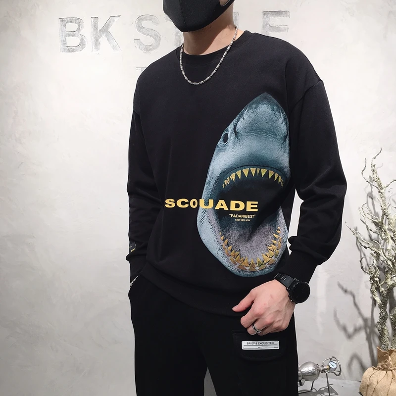 

Пуловер с круглым вырезом, модный брендовый осенний облегающий Повседневный Молодежный свитер с длинными рукавами, стильная рубашка с капю...