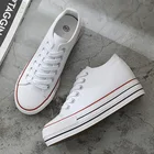 Женские холщовые кроссовки на высокой платформе 6 см, Повседневная дышащая обувь на толстой подошве, удобная обувь для отдыха с низким верхом