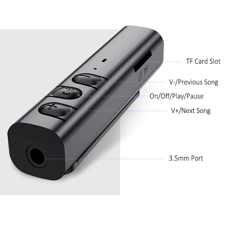 For MP3 Car PC Headphones 3.5mm Jack Wireless Bluetooth 5.0 Receiver Aux Audio Adapter Support TF Card Earphone Music | Мобильные