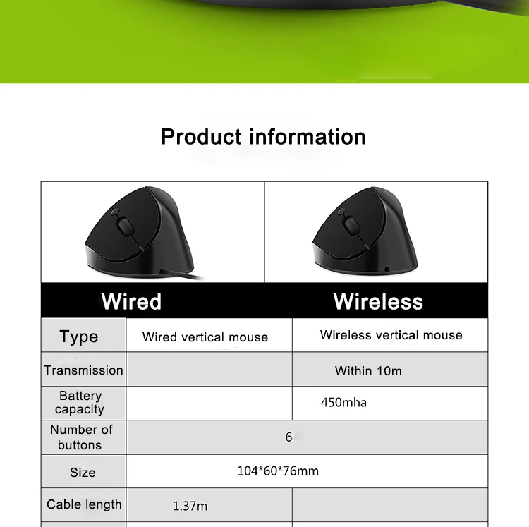 Проводная вертикальная мышь 800/1000/1200 dpi Эргономичный дизайн USB оптическая мышь для компьютера PC Gamer Gaming mouse Hand