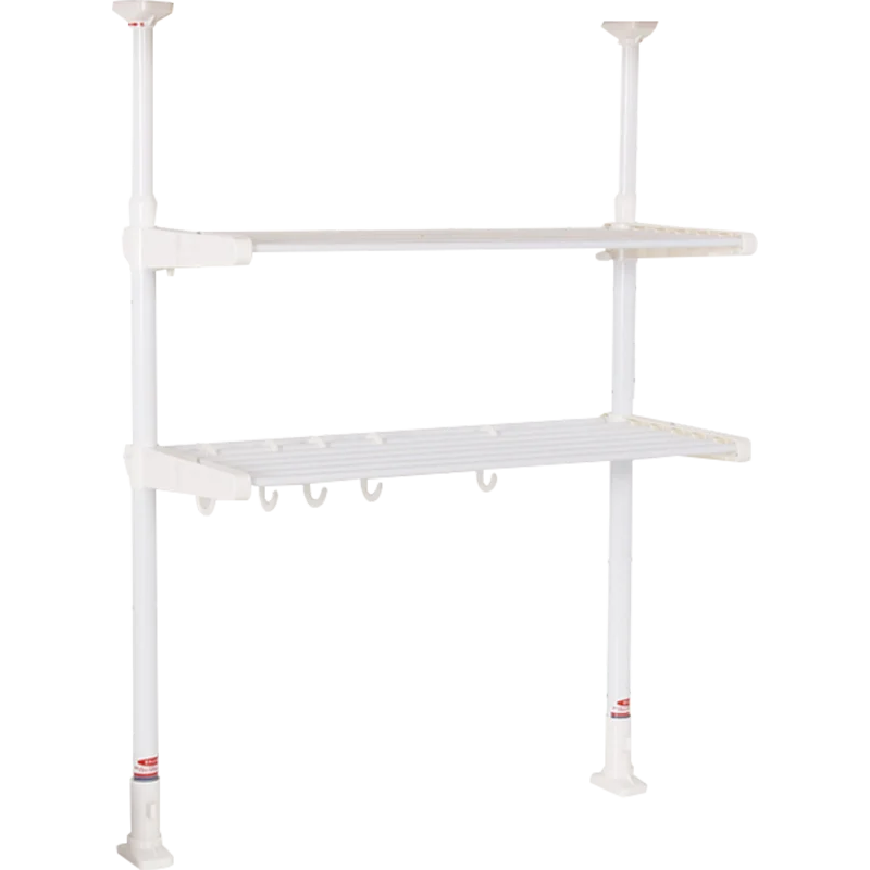 

kitchen Retractable Storage Shelf Multifunctional Shelf Easy Assemble Free Perforation Wall-Mounted Spice Sink Rack