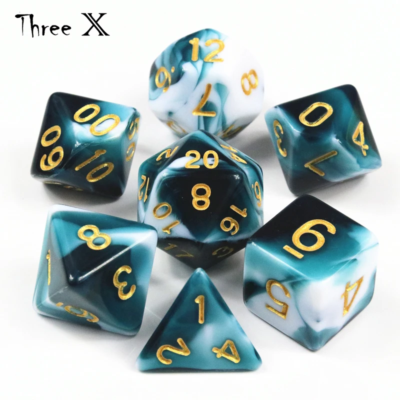 Высококачественный набор D4 D6 D8 D10 D12 D20 кубик для настольной игры Dados De