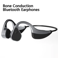 bone conduction headphones handsfree wireless bluetooth earphone ip67 waterproof outdoor sports headset not in ear hd with mic