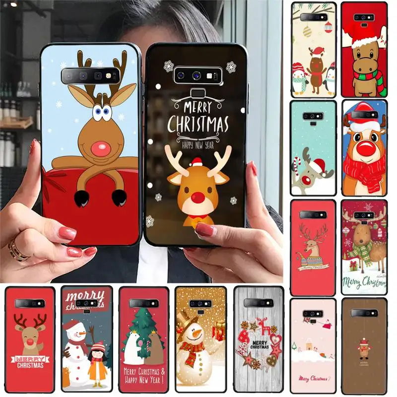 

YNDFCNB Merry Christmas Cartoon Elk Phone Case For Samsung Galaxy S20 S10 Plus S10E S5 S6 S7edge S8 S9 S9Plus S10lite 2020