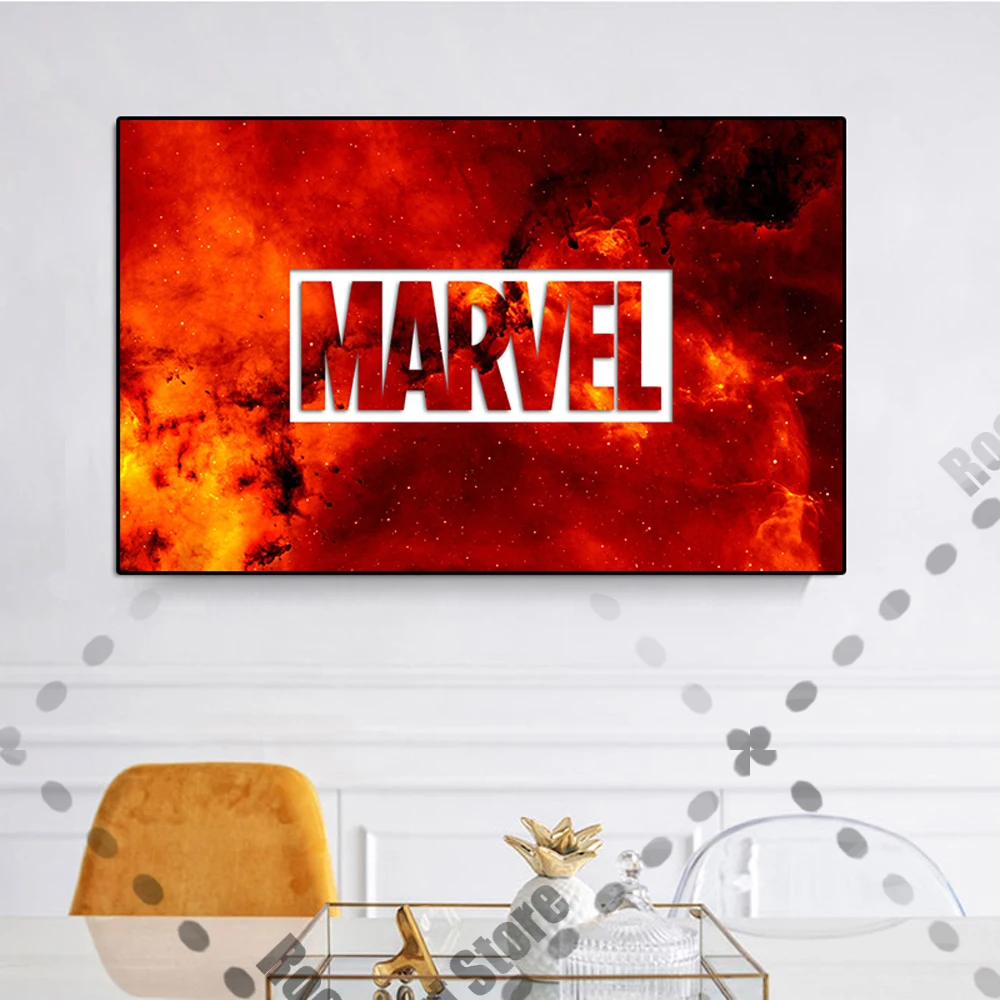 

Marvel Avengers Logo Poster And Print Superhero Spiderman Movie Canvas Painting Comics Wall Art Picture Living Room Home Decor