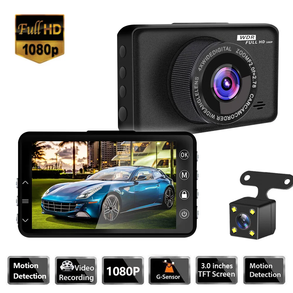 

IPS50 1080P HD G-Sensor DVR Dash Cam Dual Lens Car Loop Recording Camera View Mirror Car Driving Recorder