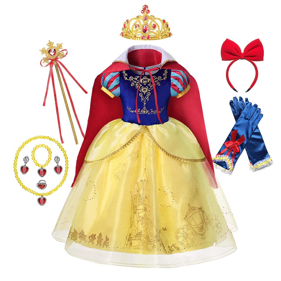 Костюм Принцессы Disney для девочек маскарадный костюм Анны Эльзы Авроры Золушка