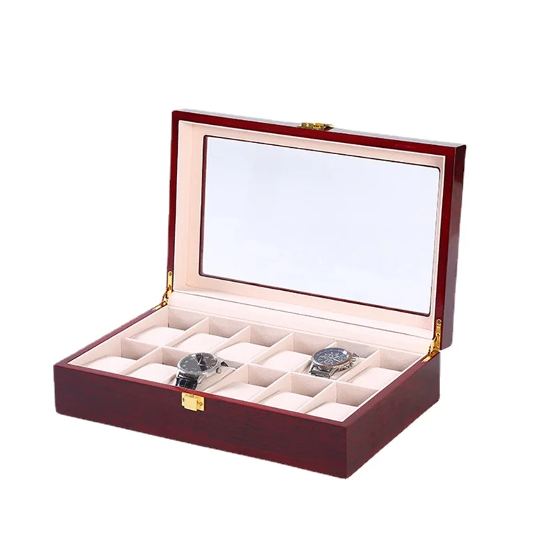 

Luxury Wooden Watch Boxes Storage Organizer Box Display Cabinet Jewel Case Watch Box 12 Slots Case Organizer Watches Gift Ideas