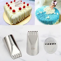 stainless steel tabs five hole lines drawing icing piping tips noodles cake cream nozzle fondant mold craft cake decorating tool