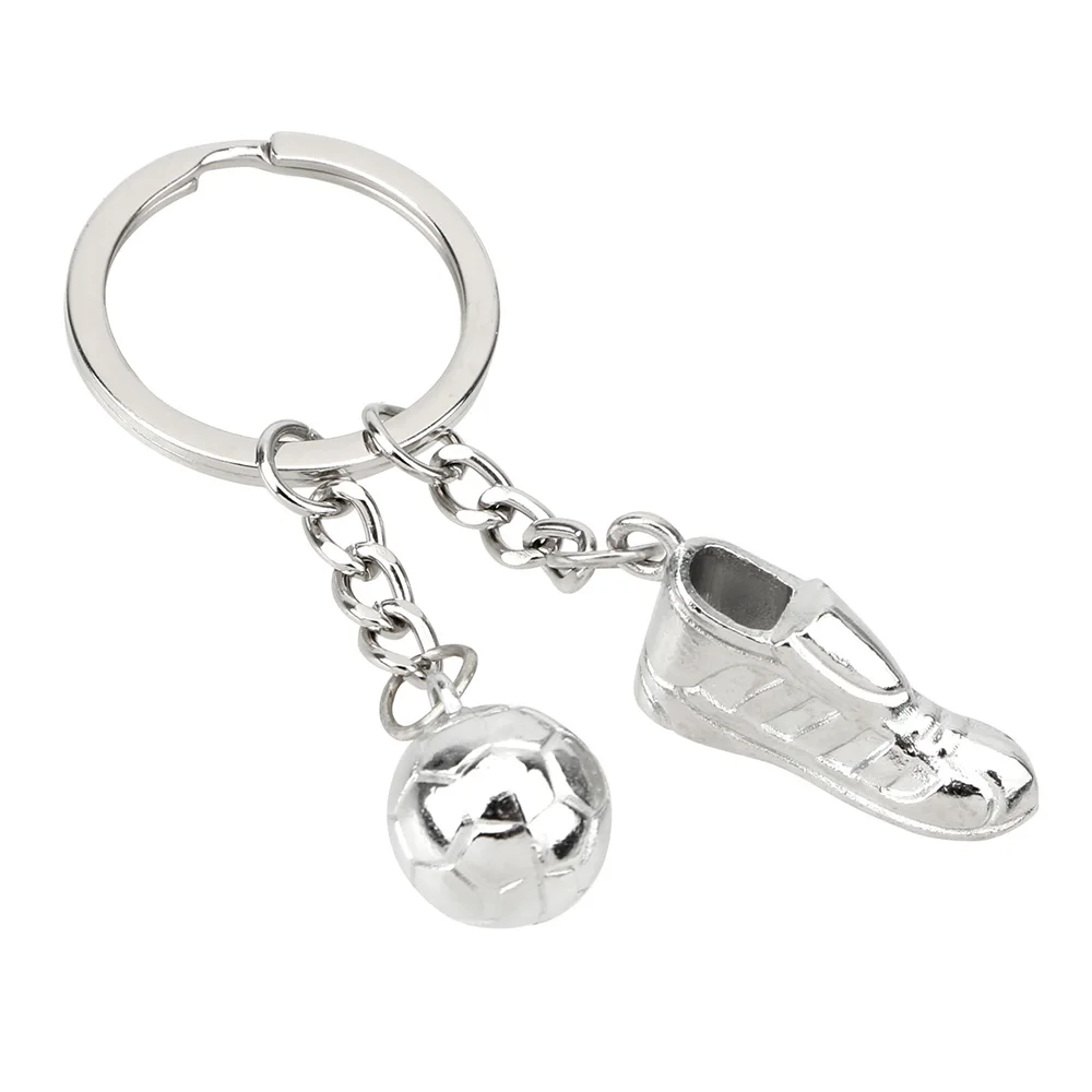 

Fashion Soccer Shoes and Football Car Key Ring Football Metal Keychain Car Accessories Car-styling Creative Gift Key chain