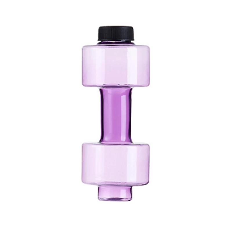 Purple Гантели Пластик Бутылка 550 мл спортивные портативные бутылки для воды герметичные для гимнастического зала Похудение штангой тренажерный зал, Фитнес оборудование 6 Цвет - Цвет: Purple