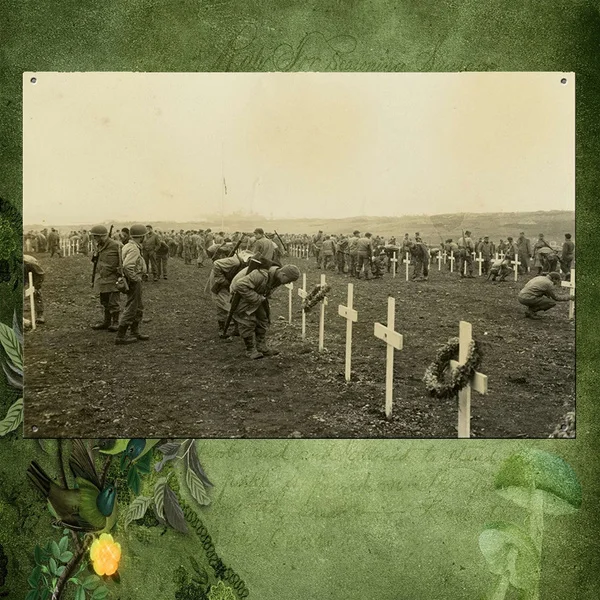 

World War 2 Dead Soldiers Cemetery Vintage Tin Sign Metal Sign Metal Poster Metal Decor Metal Painting Wall Sticker