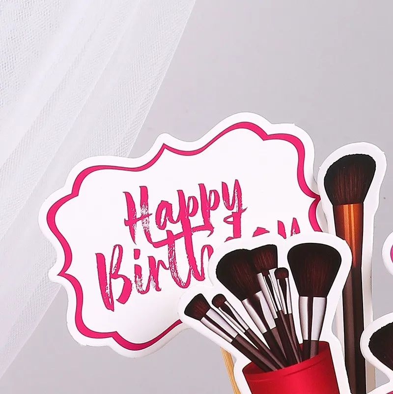 5 шт. Модная обувь на высоком каблуке косметика Помада Девушка торт Топпер кекс