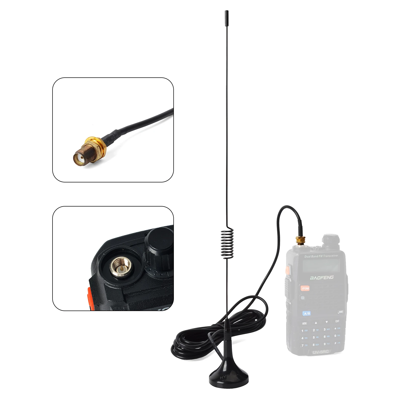 

Amateur Mobile Radio Scanner Antenna Magnetic Base Antenna Dual Band VHF/UHF SMA-Female Antenna For Baofeng UV5R UV82 888S