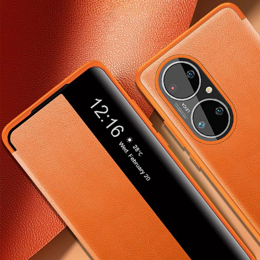 solid color leather phone case for huawei mate 30 40pro plus p30 30lite 40 lite pro p50 pro nova 7 8 pro p smart anti fall cover free global shipping