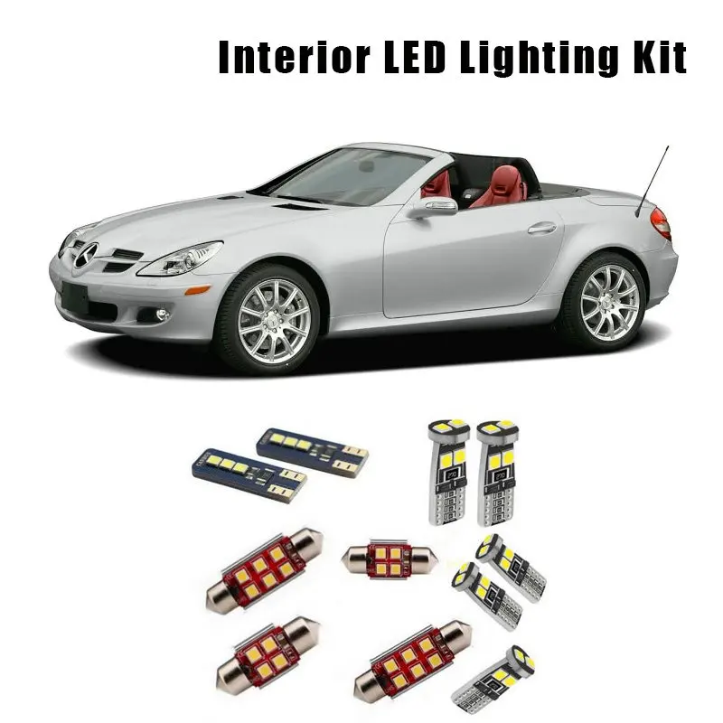 

11 шт., автомобисветодиодный светодиодные лампы для Mercedes Benz SLK-Class, 1999-2005 гг.
