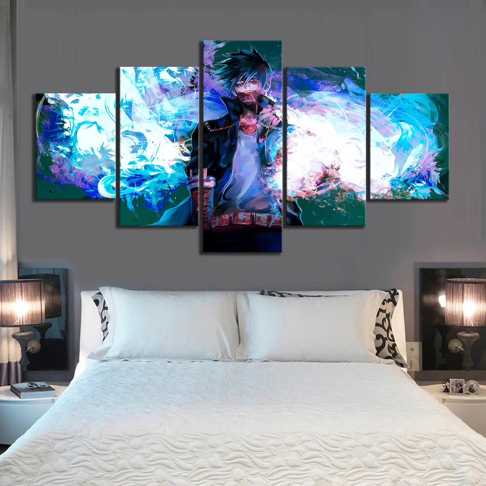 

Home Decor Wall Art Canvas 5 Pieces Animation My Hero College Pictures Modern Paintings Prints Poster Modular Living Room Frame