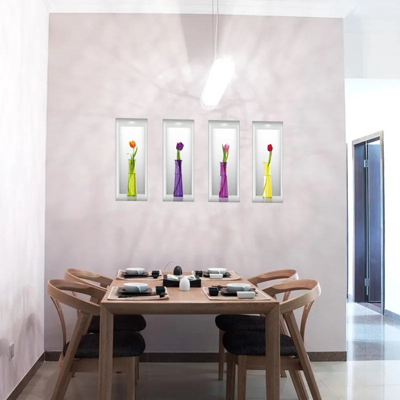 

Removable 3D wall sticker imitation vase living room PVC waterproof decoration sticker