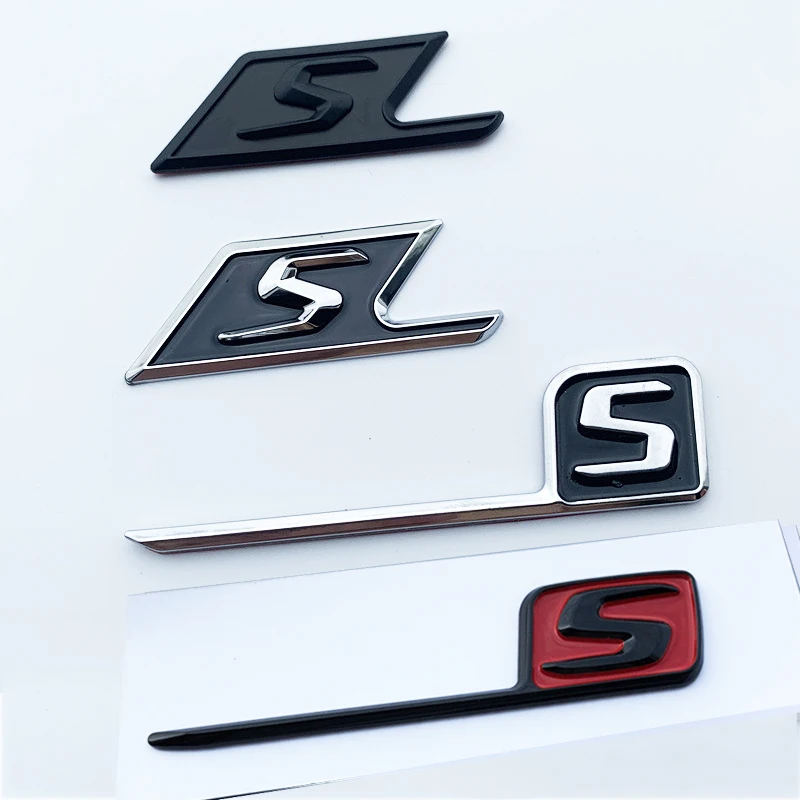 Глянцевый черный красный серебряный S значок для Mercedes Benz AMG SAMG E63S C63S GLC63S GLE63S