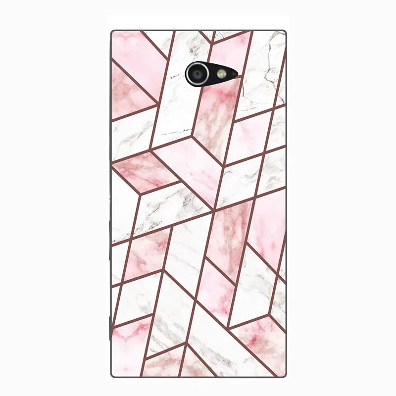 Мягкий чехол для телефона с геометрическим мрамором Sony Xperia M2 D2303 S50h D2305 D2306 цветная