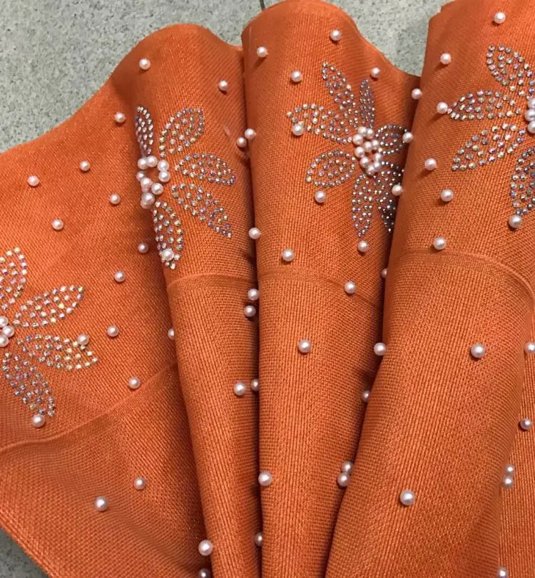 Новый дизайн модная нигерийская вышивка Aso Oke Gele с бусинами камнями