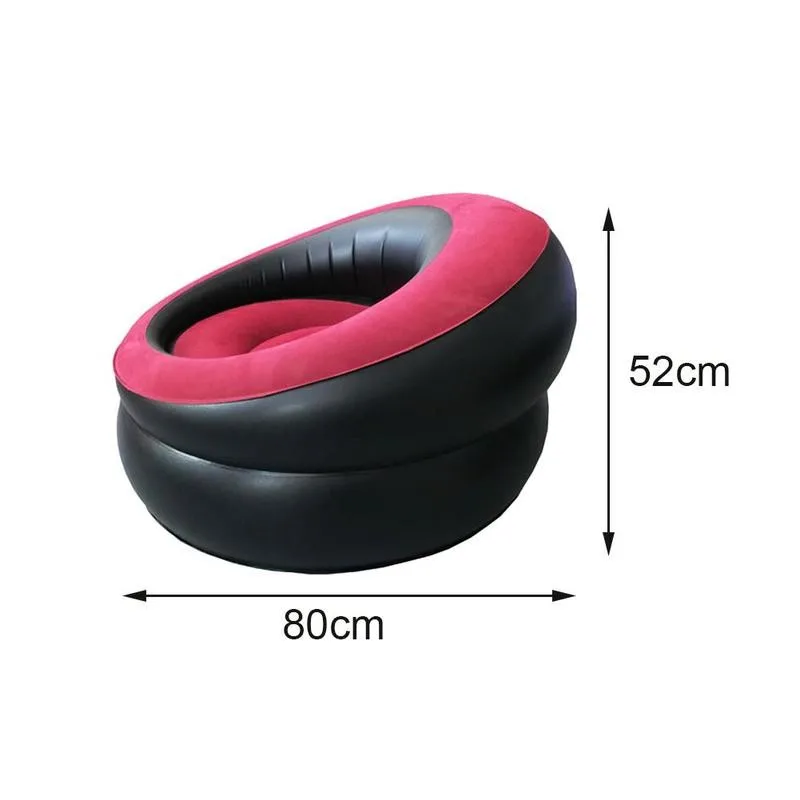 

Portable Inflatable Sofa Camping Thickened Flocking Inflatable Stool Easy To Clean Home Convenient Foldable Inflatable Chair