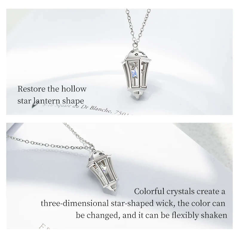 

Thaya Silver 925 jewelry Original Design Star Lantern Necklace For Women With Colorful Crystal Fine Purple Jewelry Classic Gift