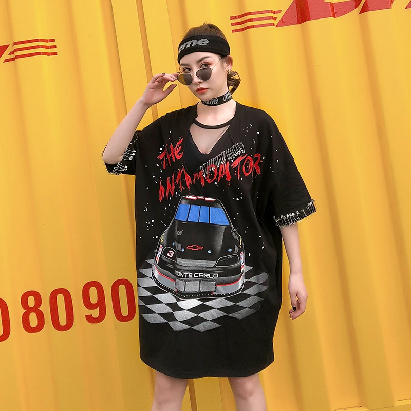 Женская свободная футболка с коротким рукавом V образным вырезом и