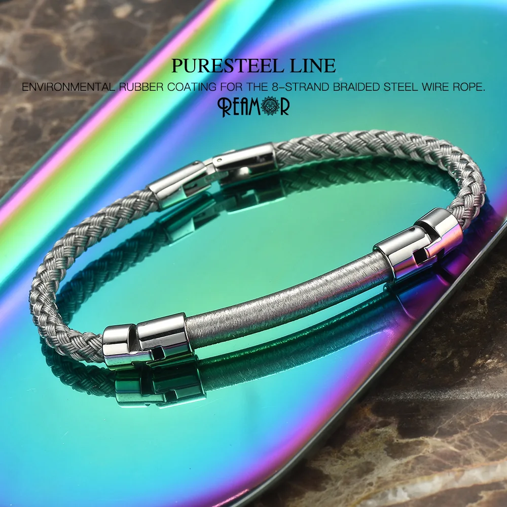 Роскошный золотой браслет RUIMO нержавеющая сталь серебряный цвет стальная