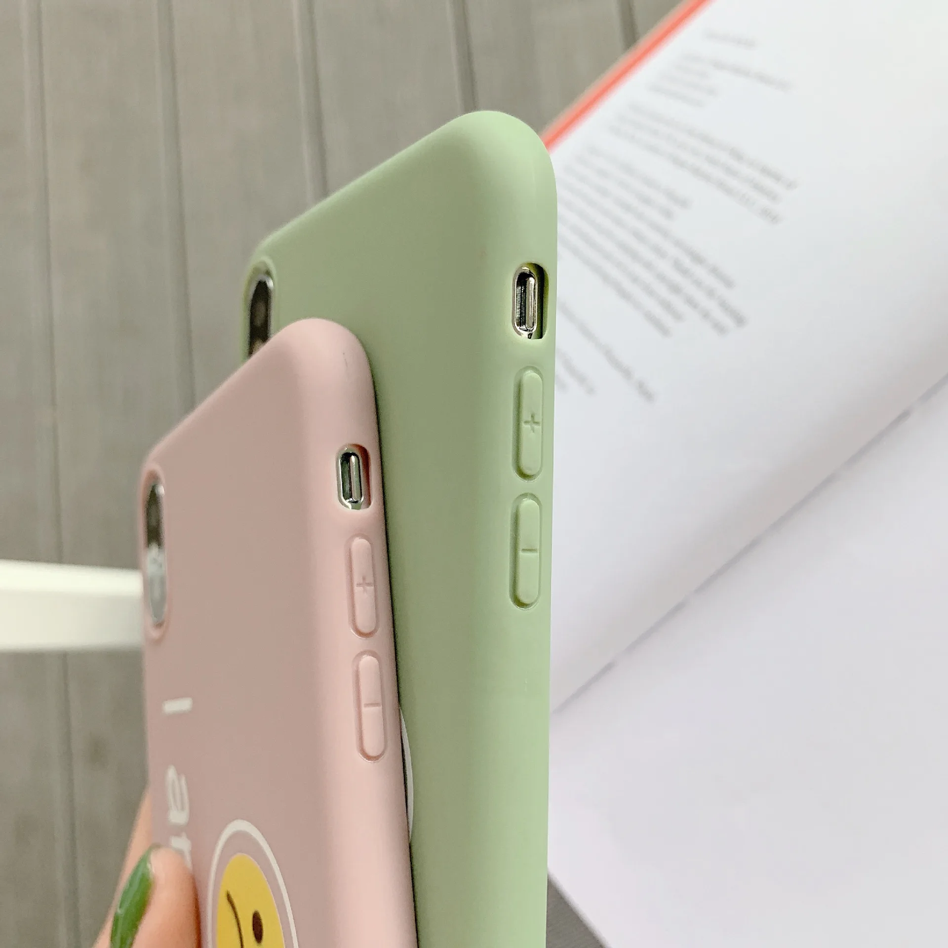 

Phone Case For iPhone 6 6s 7 8 Plus X 10 XR XS Max Cute Cartoon Letter Deer Smiley Face Soft TPU For iPhone 7 Pink Case Cover